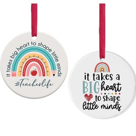 Christmas Ornaments 2024, Teacher Gifts for Women, Thank You Gifts from Students, Teacher Gifts, It Takes a Big Heart to Shape Little Minds Ceramic Ornament