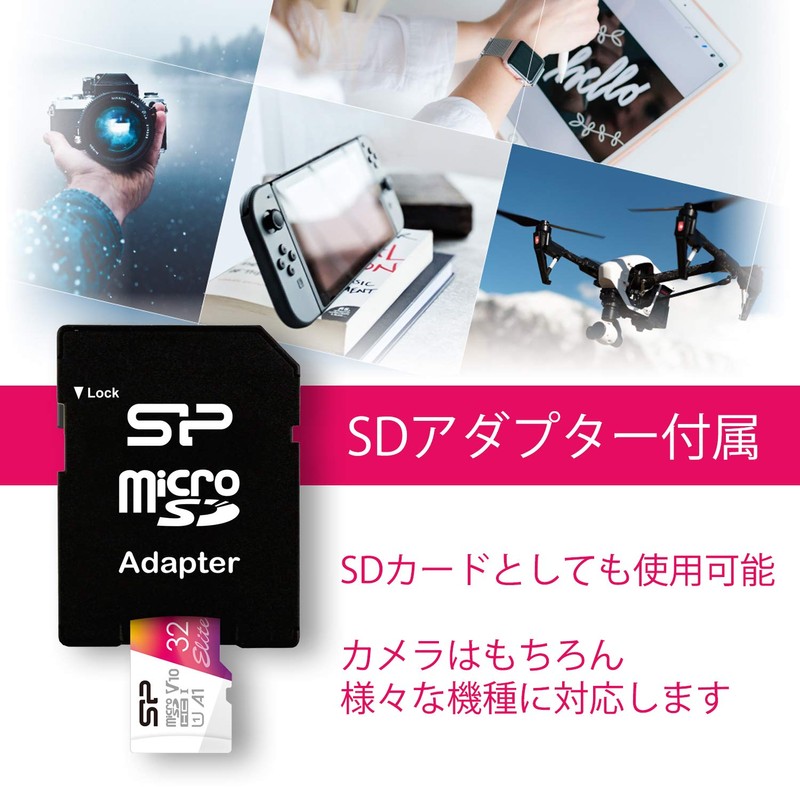 Silicon Power MicroSD Card, 32 GB, Class 10, UHS-1 Compatible,