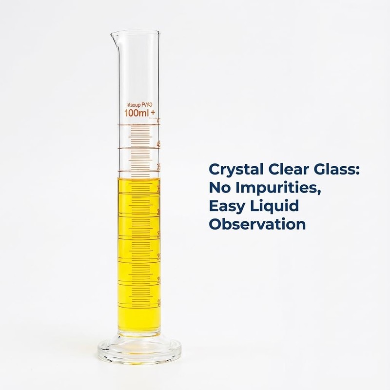 RPS-IND 2-Pack 100ml Graduated Cylinder, Borosilicate Glass