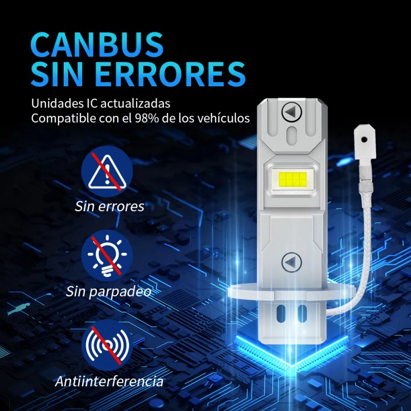 Kit De Faros Led H1 H3 Plug & Play 1:1
