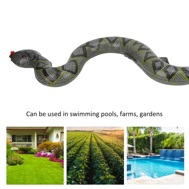 10pcs Inflatable Snakes Toy Scary Snake for Garden Farm Swimming