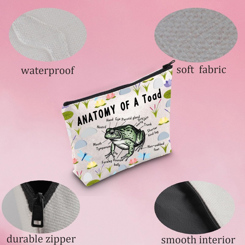 MNIGIU Toad Anatomy Makeup Bag Toad lover Gift Toad Merch