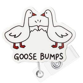 Hotlea Goose Bumps Badge Reel with Alligator Clip Funny ID Badge Holders Cute RN LPN CNA MA PCT Badge Buddy Nursing Medical Students Nurse Accessories for Work