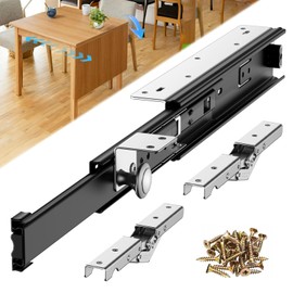 Telescopic Slide Rails & Hinges for Extendable Table - Invisible Support Track System for Dining Desk, Foldable Countertop Extension (1, 10 inches)