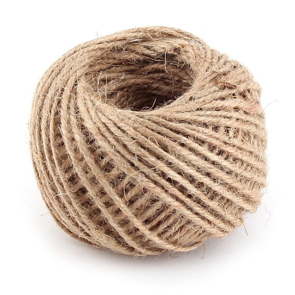 uxcell Hemp Twine, String Pack, Roll, For Crafts, Jute String, Ribbon, Rope, Thread, Diameter 0.08 inch (2 mm), Length 166.3 ft (50 m), Tan