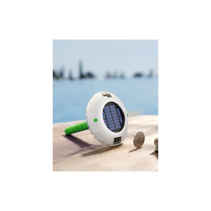 Solar Digital Pool Light with Dual LCD Screens, Easy to