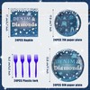 K1tpde Denim and Diamonds Party Tableware - 96PCS Denim Theme