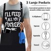 flintronic Funny Cooking Apron Men Women, Waterproof Printed Kitchen Aprons