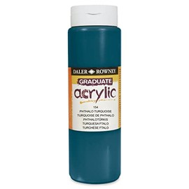 Daler-Rowney Graduate Acrylic Paint, Plastic Bottle, 16.91oz - 500 ml, Phthalo Turquoise