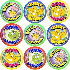 144 Good Work 30 mm Reward Stickers for School Teachers, Parents