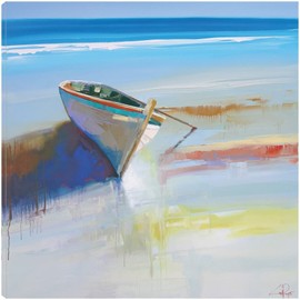 Fine Art Canvas Low Tide 2 Canvas Wall Decor by Artist Craig Trewin Penny for Living Room, Bedroom, Bathroom, Kitchen, Office, Bar, Dining & Guest Room - Ready to Hang - 22 in x 22 in