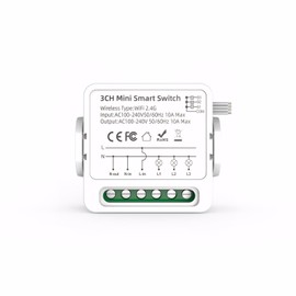 Mengshen Smart Relay WiFi Switch 3 Channel Home Smart Automation Wireless Light Remote Control Compatible with Alexa & Google Home Only for 2.4GHz