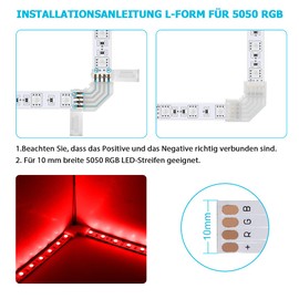 JIRVY LED Strip Connector Accessory Set for 4-Pin 10 mm RGB SMD 5050 LED Strip Connector LED Strip Corner Connector LED Strip Mounting Clips