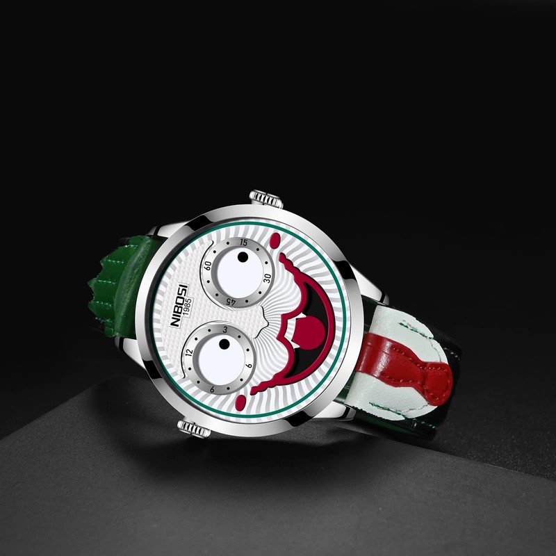 NIBOSI Men's Watch Watches for Men Analogue Quartz Clown Dial