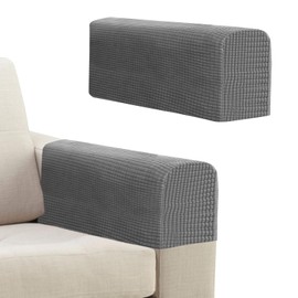 Niuoppy 2Pcs Armchair Covers Protectors Slipcover, Sofa Arm Covers Anti-Slip, Thickened Arm Rest Covers for Sofa Chair Protector Couches Recliner(Dark Grey)