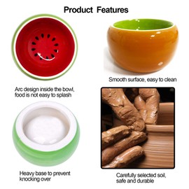 kathson Hamster Bowl Ceramic Small Animal Water Bowl Prevent Tipping Moving and Chewing Food Dish for Guinea Pig Gerbil Ferret Syrian Hamster Chinchilla Rat Hedgehog Bunny (3 Pcs)