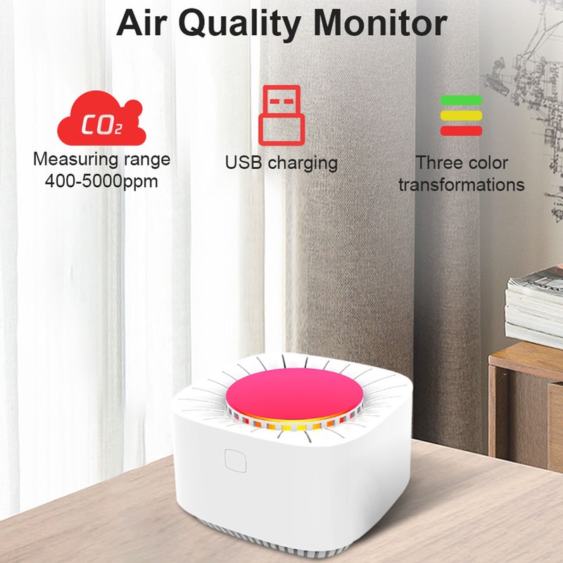 CO2 Detector WiFi Air Quality Monitor Temperature Humidity Tester Thermometer