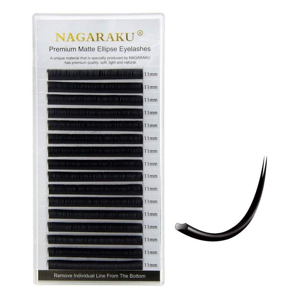NAGARAKU Ellipse Eyelash Extensions Flat Split Tips Individual Lash 0.15mm