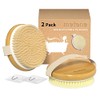 Metene 2 Pack Bamboo Dry Body Brushes, Shower Brush Wet