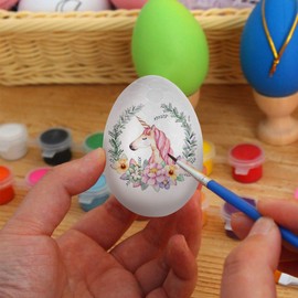 PRETYZOOM 50pcs Foam Eggs Easter Styrofoam Polystyrene Egg Shapes Easter Egg Decorations Ornaments 6cm