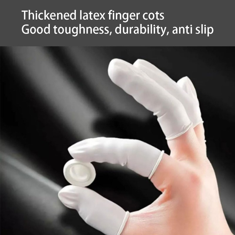 100 PCS Finger Cots Finger Tip Rubber Protect Keeping Dressing