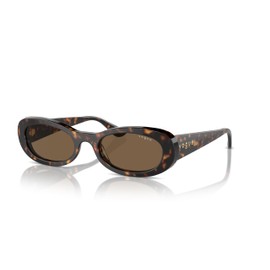 Vogue Eyewear Woman Sunglasses Dark Havana Frame, Dark Brown Lenses, 53MM