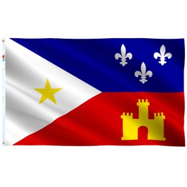 Acadiana Flag Large 3x5 Ft, Moderate-Outdoor Both Sides 100D Polyester,The flag of the ethnic Acadian (Cajun) region in Louisiana, United States) 1965, America Acadian Flag