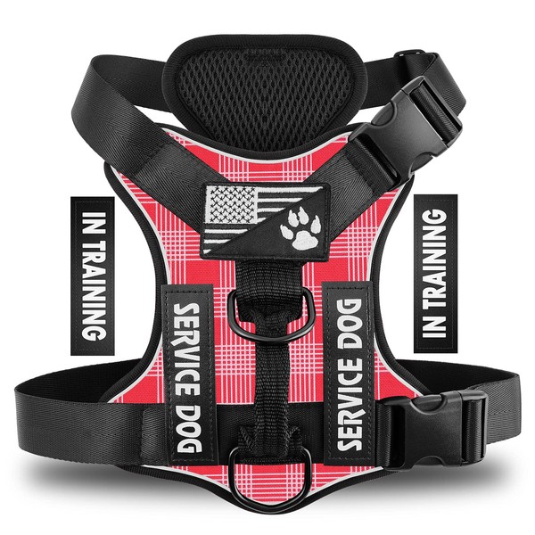 Demigreat Service Dog Harness, Reflective Dog Vest Harness with 5