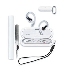 Case for Nothing Ear (Open) Open-Ear Headphones 2024, Soft Silicone Protective Portable Scratch Shock Resistant Shell with Cleaner Kit & Carabiner & Lanyard，White