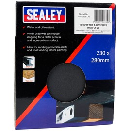 Sealey WD2328120 Wet & Dry Paper 230 x 280mm 120Grit Pack of 25