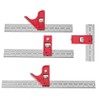 Red Combination Square Set Woodworking Joinery Measuring Ruler Carpenter Tools