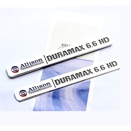 Yoaoo 2Pack OEM Allison Transmission 6.6Hd 6.6 Hd Vortec Badge Emblems Compatible with 2500Hd 3500Hd Silverado Sierra Truck Chrome Black