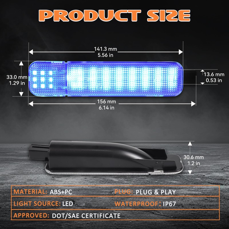 AreLokpri LED Interior Door Panel Light Compatible for 1997-2007 C-hevy