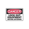 Accuform "Danger Lock Out Equipment Before Entering" Safety Sign, Accu-Shield™,