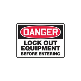 Accuform "Danger Lock Out Equipment Before Entering" Safety Sign, Accu-Shield™, 7 x 10 Inches (MLKT106XP)