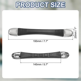 PATIKIL 7.69 Inches Luggage Handle Replacement, Plastic Pull Handle Grip with Washers and Screws for Luggage Toolbox Storage Box Case Repair - 9Pcs (Black)