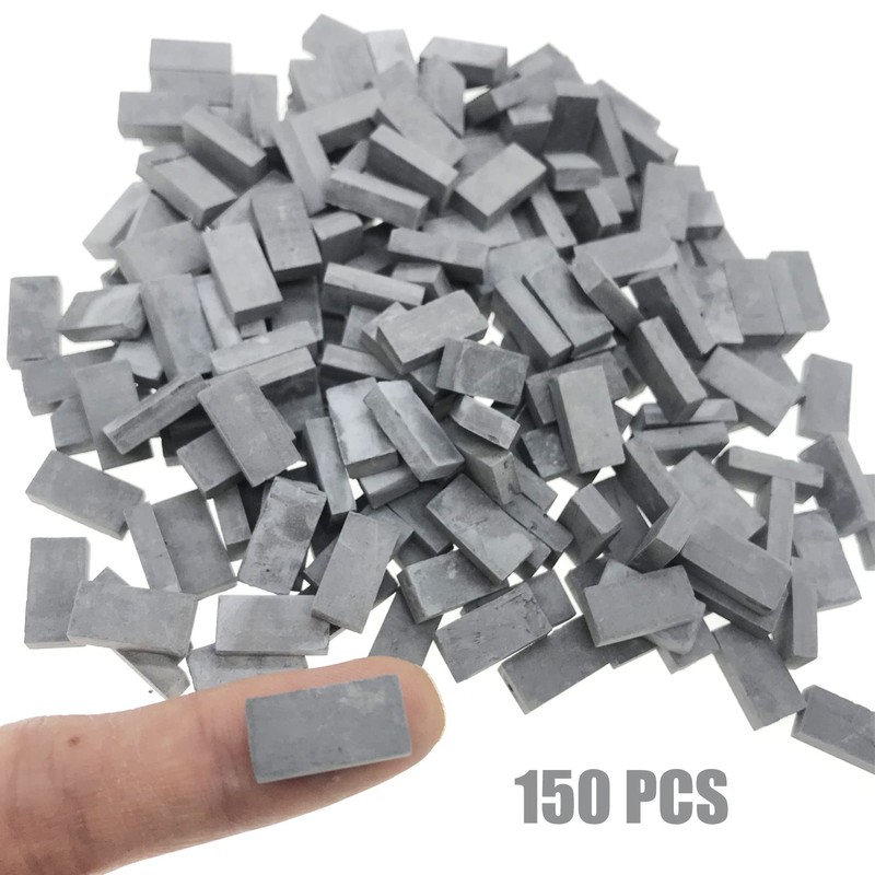 Woohome 150 PCS Mini Wall Bricks Gray Miniature Brick Figurine