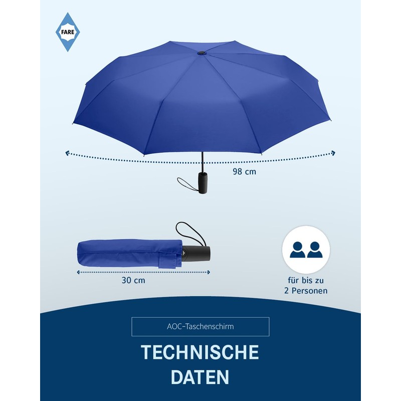 FARE Mini Pocket Umbrella - Premium Umbrella Opens Closes Automatic