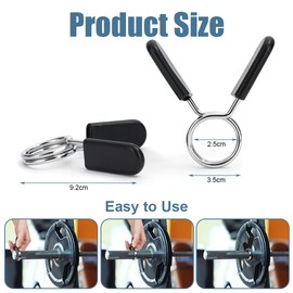 flintronic Dumbbell Bar Spring Clasp, 4 Pieces Dumbbell Bars Clasp, ABS Spring Steel Dumbbell Clasp, Strength Sports Accessories, Spring Clamps for Weight Training, Weightlifting, Fitness, Gym (25 mm)