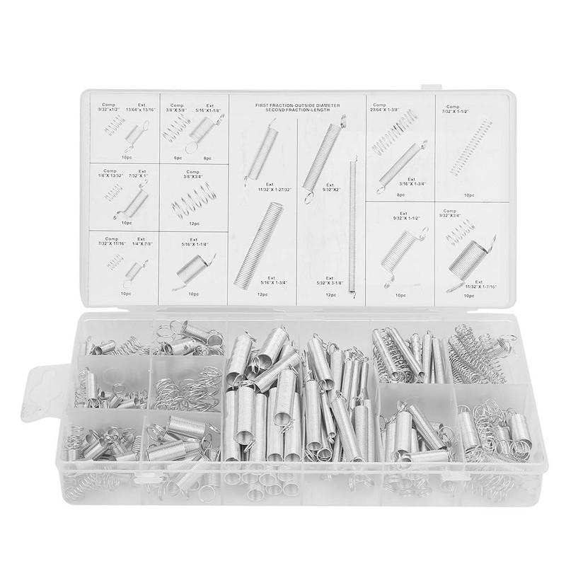 200 Piece Assorted Spring Set, Compression Spring Extension Spring Assortment