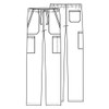 Cherokee Cherokee Workwear Professionals WW190 Mens Tapered Leg Pant,Black,Medium Short