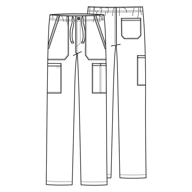 Cherokee Cherokee Workwear Professionals WW190 Mens Tapered Leg Pant,Black,Medium Short