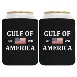 QualityPerfection Neoprene Soda Cooler Sleeve (2 Units) 12 Oz. Soda/Beer Can, Collapsible Cooler Sleeves that Look Great & Keep Drink Cold (Gulf of America)