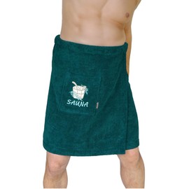 Lashuma Lillby Sauna Skirt Men's L - XXL, Sauna Kilt for Men with Belly Opal - Green