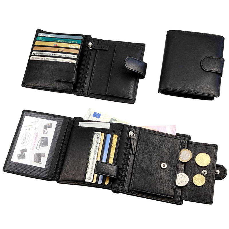Hans Kniebes Men's Leather Wallet with Latch in Portrait Format