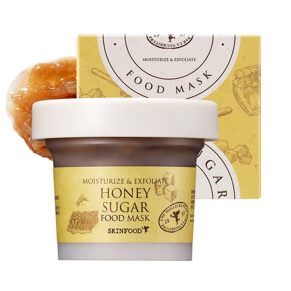 Skin Food Honey Sugar Food Mask 120 g (4.23 ounces) - Nourishing & Firm Skin Exfoliator Wash-Off Mask with Melt Sugar, Healthy and Smooth Skin, Showerproof Texture, Skin