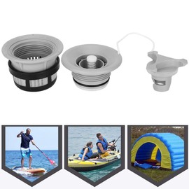Inflatable Boat Air Valve, 3Pcs Safety Air Valve with Filter Mesh Boating Equipment Replacement Parts Kayak Accessory for Inflatable Tent Boat Kayaks(Grey)