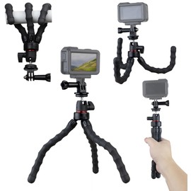 Hocoder Flexible Camera Tripod Compatible with GoPro Hero 13, 12, 11,10, 9 Bendable Tripod 360° Rotation Mount Stand for Vlogging