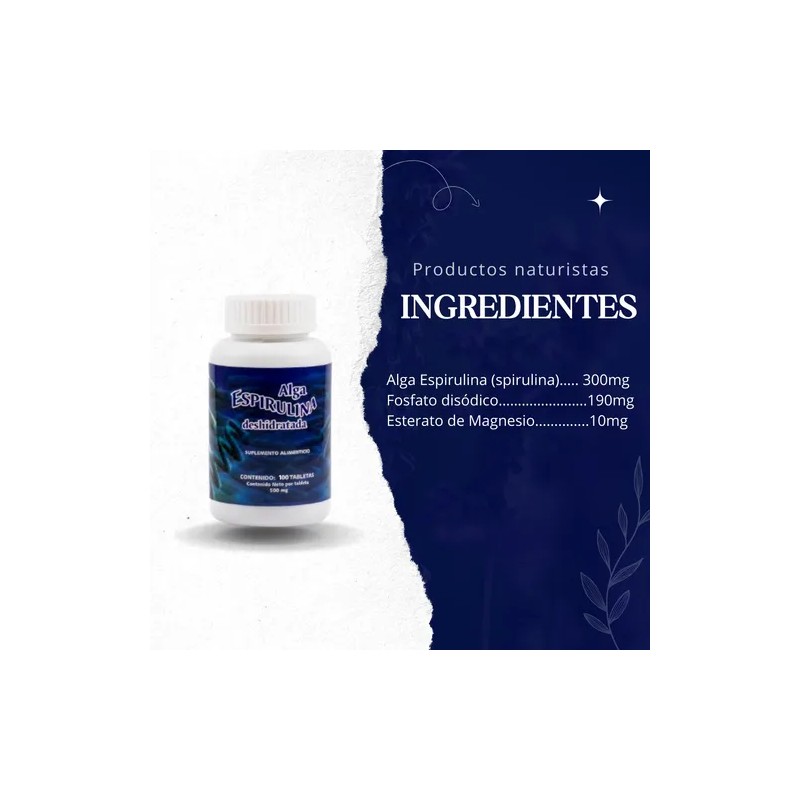 Alga Espirulina Suplemento Para Bajar De Peso Y Adelgazar Sin