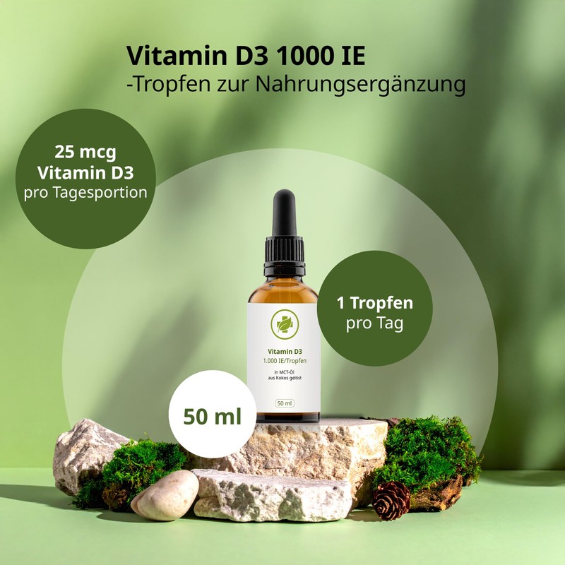 Vitamin D3 Drops 50 ml (Cholecalciferol) - 1,000 IU per